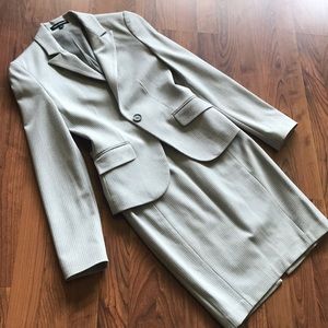 Pinstriped Business Skirt Suit
